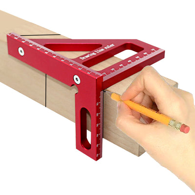 Regla de Aleación de Aluminio para Carpintería con Ángulos y Líneas de Referencia - Image 6