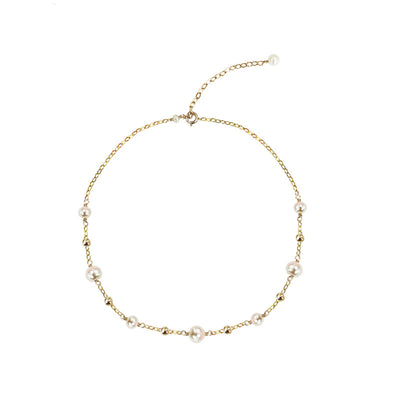 Collar de Perla en Oro 14K - Cadena Delicada para Escote - Image 8