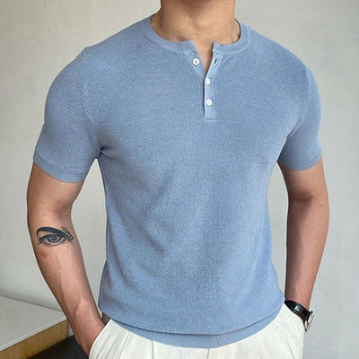 Camiseta de Lana Cuello Redondo Manga Corta para Hombre - Image 2