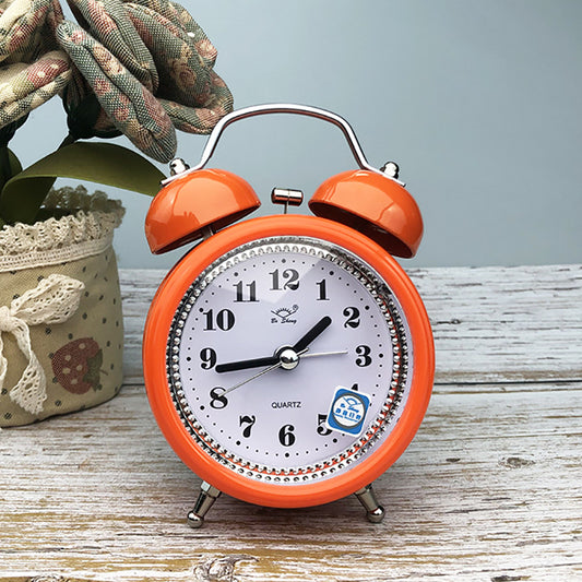 Reloj Despertador Metal con Campana y Lámpara Nocturna para Mesita - Image 2