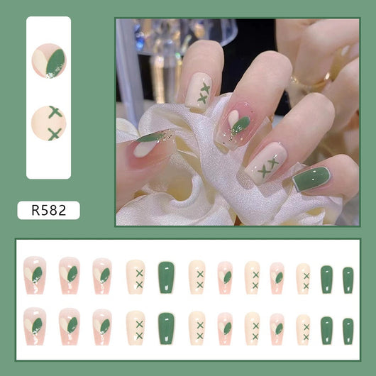 Uñas Postizas con Degradado Color Block - Set de 24 Piezas para un Look Sofisticado - Image 10