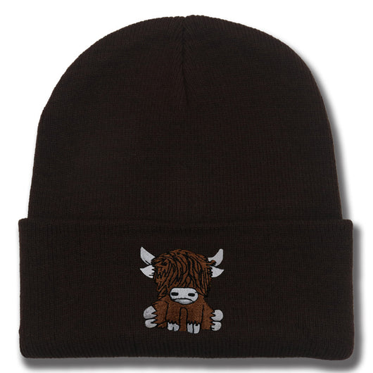Gorro de Lana Tejido con Diseño de Yak Peludo - Abrigo Otoño e Invierno - Image 25