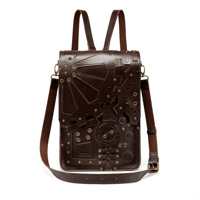 Mochila Steampunk Vintage de Estilo Europeo con Detalles en Engranajes - Image 5