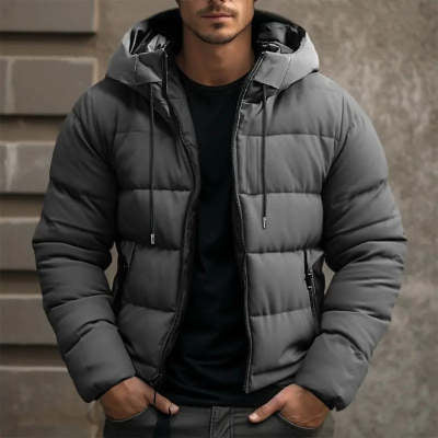 Chaqueta de Invierno con Capucha para Hombre - Abrigo Casual con Cierre - Image 6