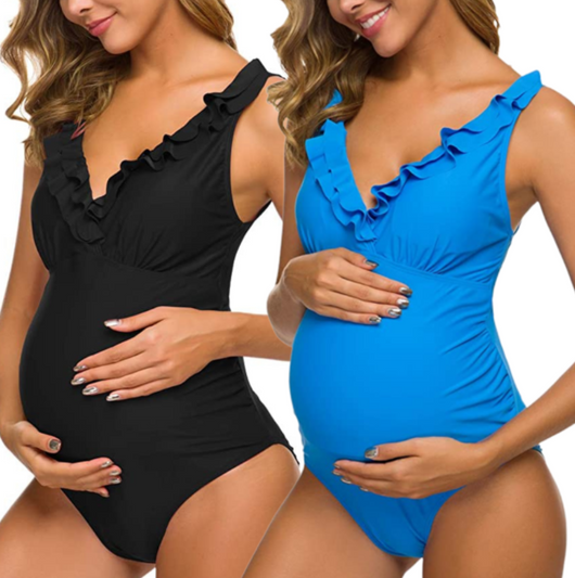 Traje de Baño Premamá Elegante con Volantes - Image 7