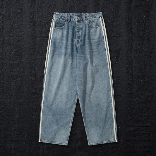 Jeans Azul con Cintas Laterales Premium