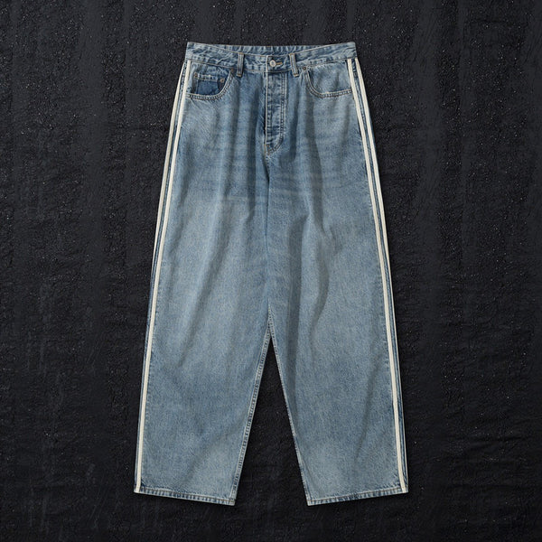 Jeans Azul con Cintas Laterales Premium