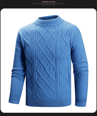 Suéter Casual de Cuello Alto Medio en Colores Sólidos para Hombre - Image 8
