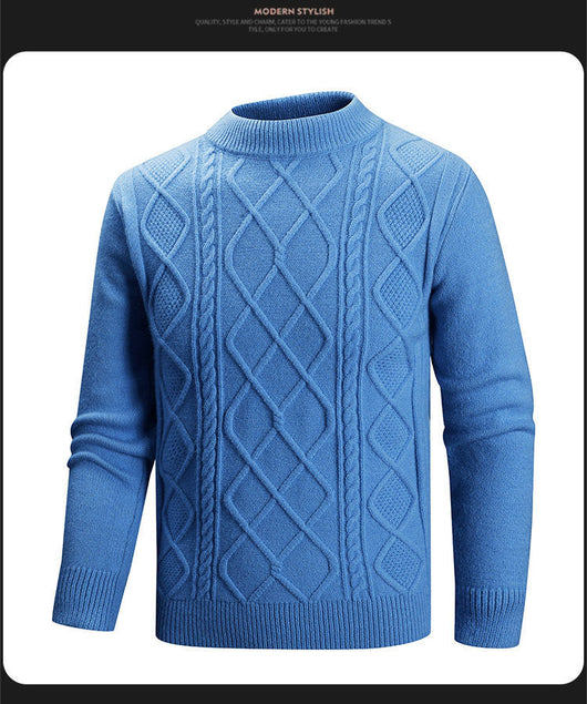 Suéter Casual de Cuello Alto Medio en Colores Sólidos para Hombre - Image 8