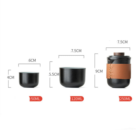 Juego de Té Portátil para Viajes con Tetera y Cuatro Tazas - Image 8