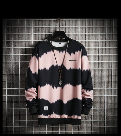 Suéter Holgado Tie-Dye Bicolor para Hombre Talla Grande - Image 20