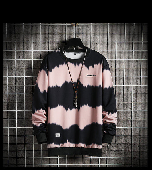 Suéter Holgado Tie-Dye Bicolor para Hombre Talla Grande - Image 20
