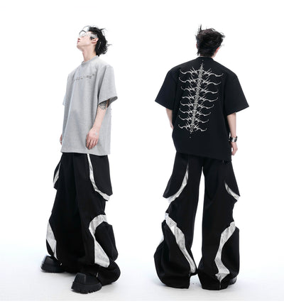 Playera Manga Corta Hombre con Diseño de Espina Dorsal y Remaches - Image 13