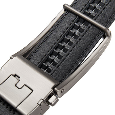Cinturón Ejecutivo de Cuero Doble Capa con Hebilla Automática Resistente a Perforaciones - Image 15