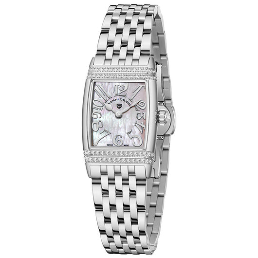 Reloj de Cuarzo para Mujer con Diamantes y Bisel Cuadrado - Image 15