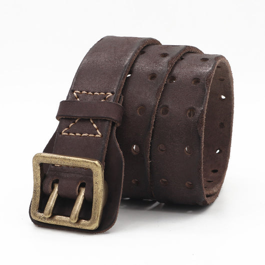 Cinturón de Cuero Genuino Cosido a Mano - Hipoalergénico para Hombre - Image 4