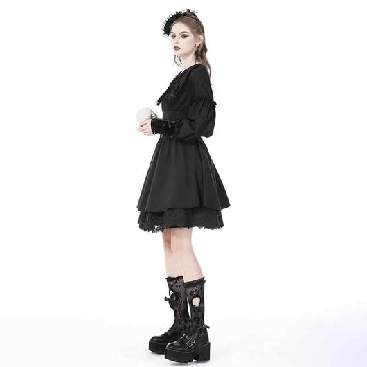 Vestido Gótico Muñeca con Cuello Ataúd - Image 3