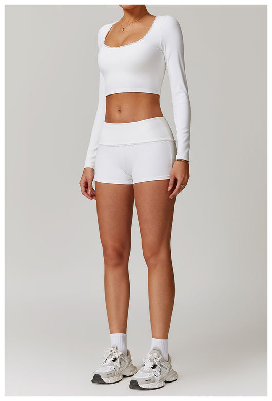 Playera Deportiva Ajustada de Manga Larga - Ropa Yoga Transpirable y Secado Rápido - Image 16