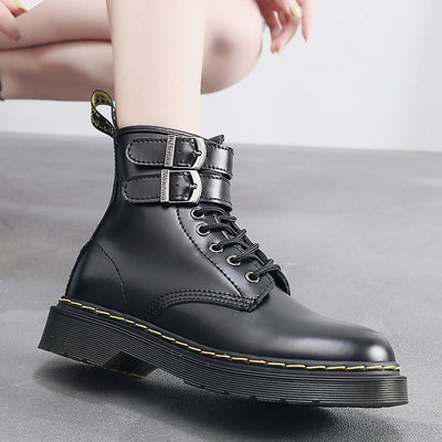 Botas Motociclistas de Cuero para Mujer Estilo Británico - Image 17
