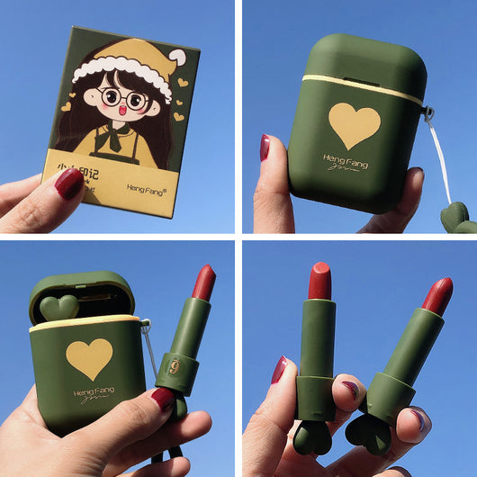 Estuche Organizador Doble Tubo para Labiales Mate y Auriculares Portátil - Image 8