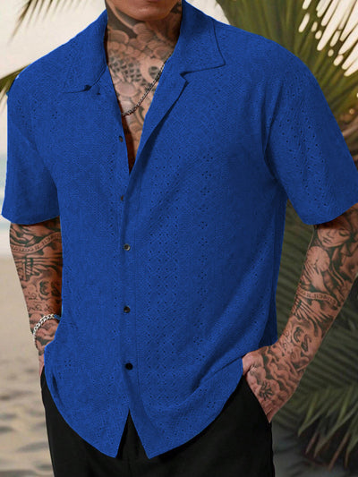 Camisa Casual Hombre con Tejido Calado Jacquard - Image 12