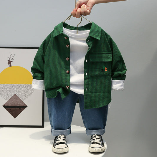 Conjunto Infantil de Camisa Rayada Manga Larga - Image 2