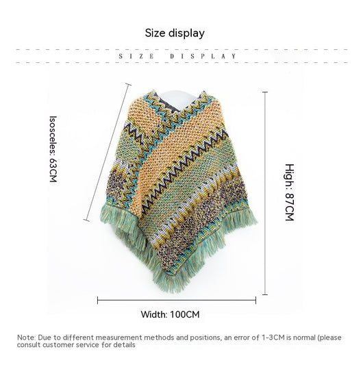 Poncho Navideño Étnico Rojo para Mujer - Image 18