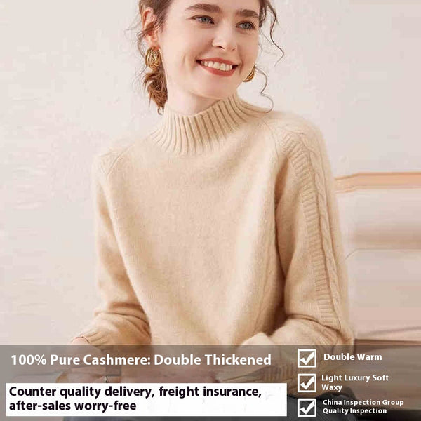 Suéter de Cachemira Pura para Otoño e Invierno - Tejido Grueso - Image 5
