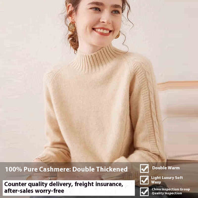 Suéter de Cachemira Pura para Otoño e Invierno - Tejido Grueso - Image 5