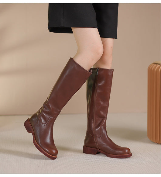 Botas Largas de Cuero Genuino Estilo Británico Retro - Image 18