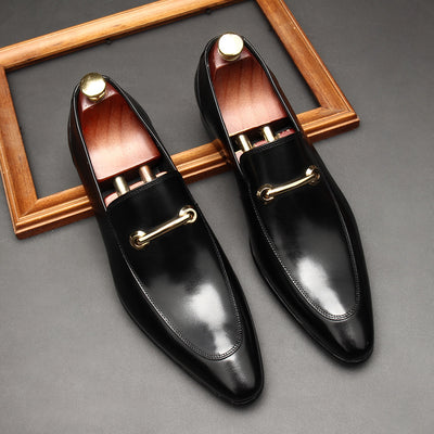 Zapatos Casuales de Cuero para Hombre con Punta Afilada