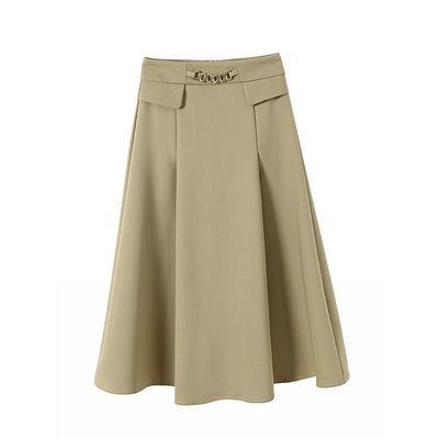Falda Midi Elegante con Cadena en la Cintura - Image 6