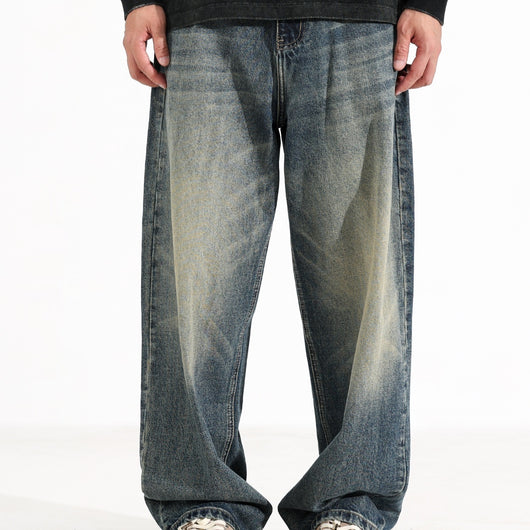 Jeans Anchos Retro Americano de Cintura Suelta para Hombre - Image 4