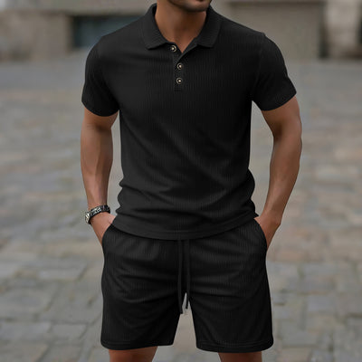 Saco Casual de Manga Corta con Textura Jacquard para Hombre - Image 3