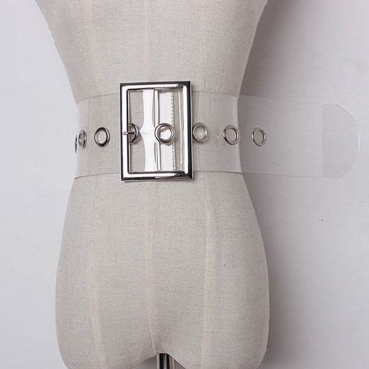 Cinturón Transparente PVC Ancho para Mujer