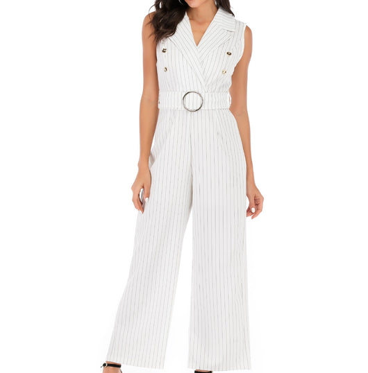 Jumpsuit Elegante sin Mangas con Cinturón para Mujer - Image 9