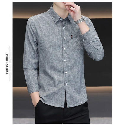 Camisa Slim Fit a Rayas Versátil para Joven - Image 20