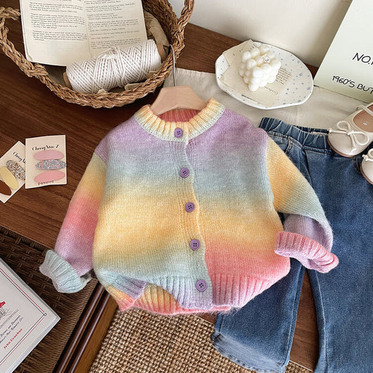 Suéter Degradado Grueso Cuello Redondo para Niñas - Image 10
