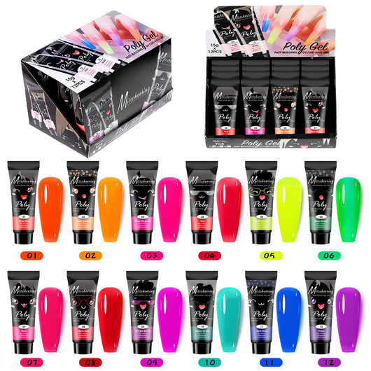 Set de 12 Colores Extensores de Uñas con Lentejuelas - Image 24