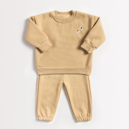 Conjunto de Sudadera Polar con Bordado de Crisantemo para Niños - Image 4