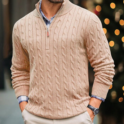 Suéter de Punto Entallado con Cierre y Cuello Mock Neck - Image 14