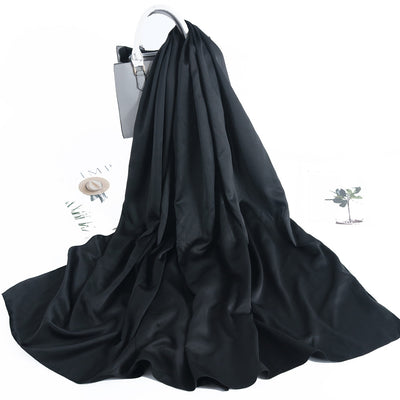Pañuelo Satinado Liso de Estilo Malayo - Chal Casual Versátil - Image 10