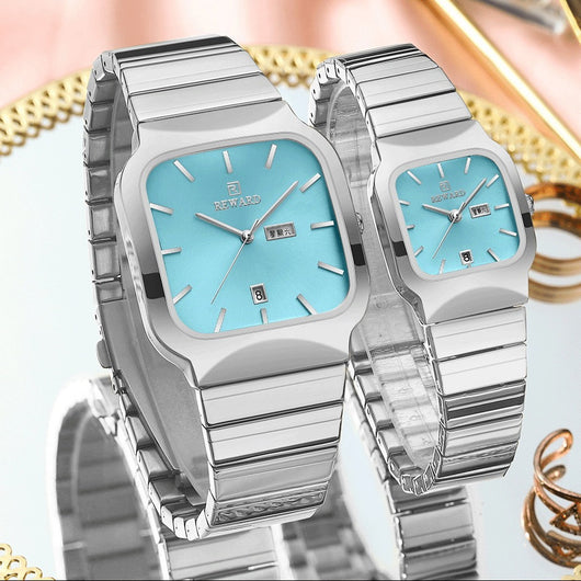 Reloj de Pareja Cuadrado Funcional de Doble Punta