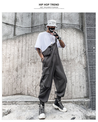 Overol Casual Vintage Holgado para Hombre Talla Grande - Image 11