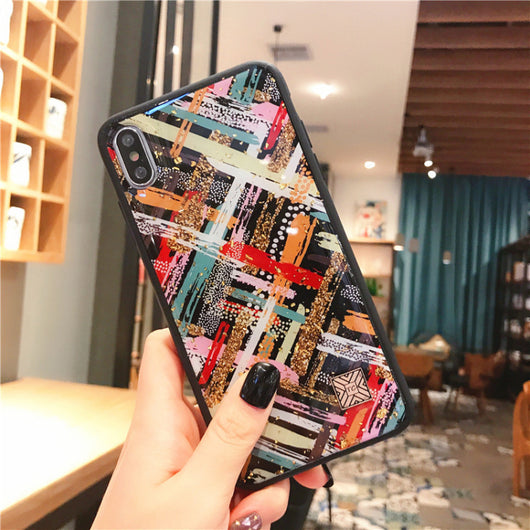 Funda Móvil con Diseño de Rayas Diamante y Onda Puntillada - Image 56