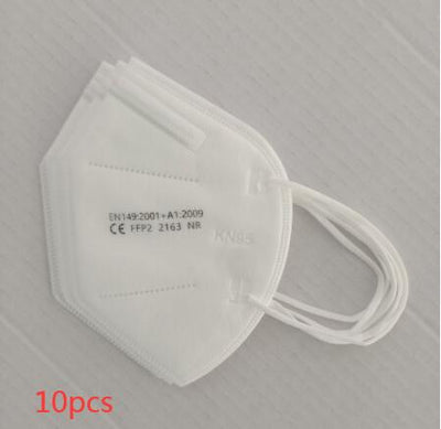 Stack of red KN95 protective masks with white ear loops, showing FFP2 certification and '10pcs' text. - Image 10