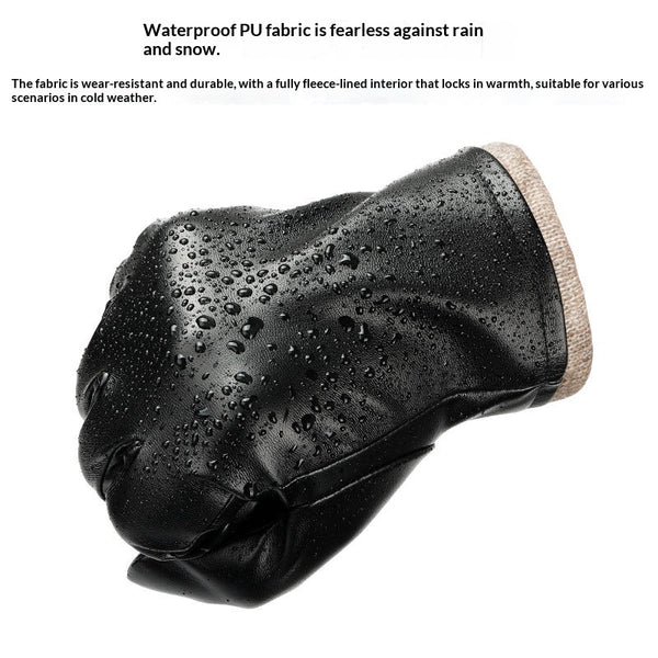 Guantes de Cuero para Hombre, Estilo Ejecutivo, Resistentes al Viento y Agua