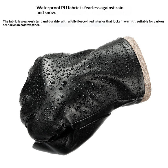 Guantes de Cuero para Hombre, Estilo Ejecutivo, Resistentes al Viento y Agua