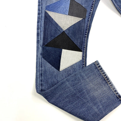Pantalones Tipo Mendigo Retro con Parches para Hombre - Image 15