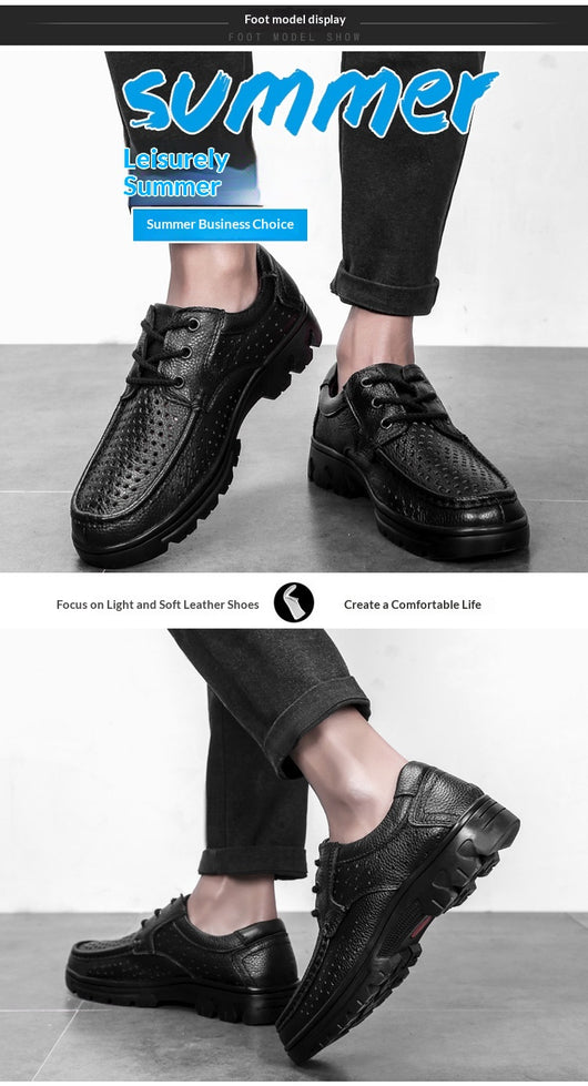 Botas de Trabajo Casual de Cuero Genuino - Zapatos Bajos con Cordones - Image 14